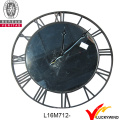 Metal Large Round Antique French Vintage Wall Clock